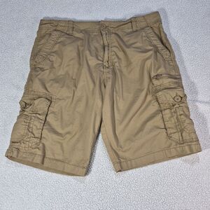 Iron Co Cargo Shorts Mens 38 Beige Khaki Casual Outdoor Workwear Utility Pocket